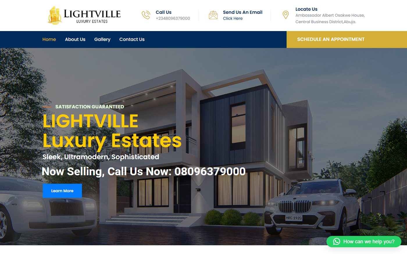 The Light-Ville Luxury Estates website