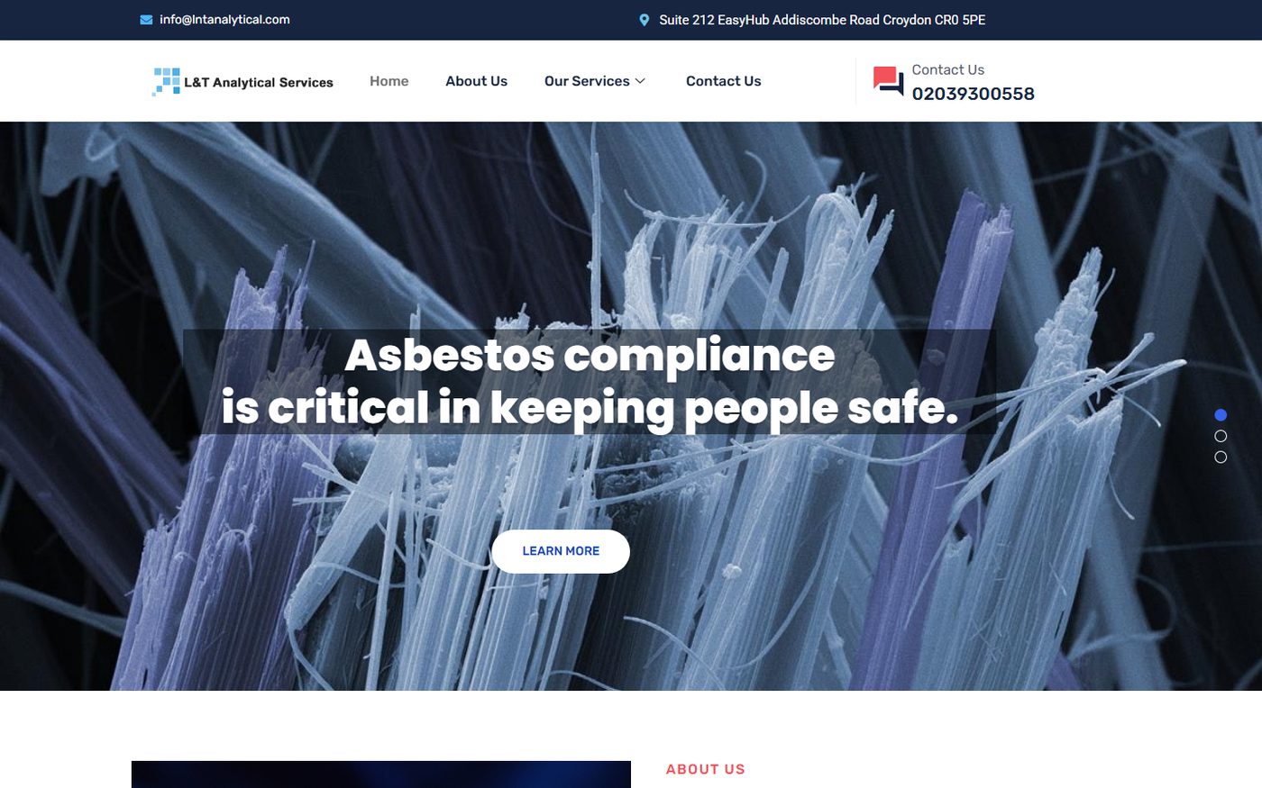 The L&T Analytical Services website